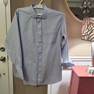 PAUL FREDRICK Mens Shirt Size 19/37 Blue and Golden